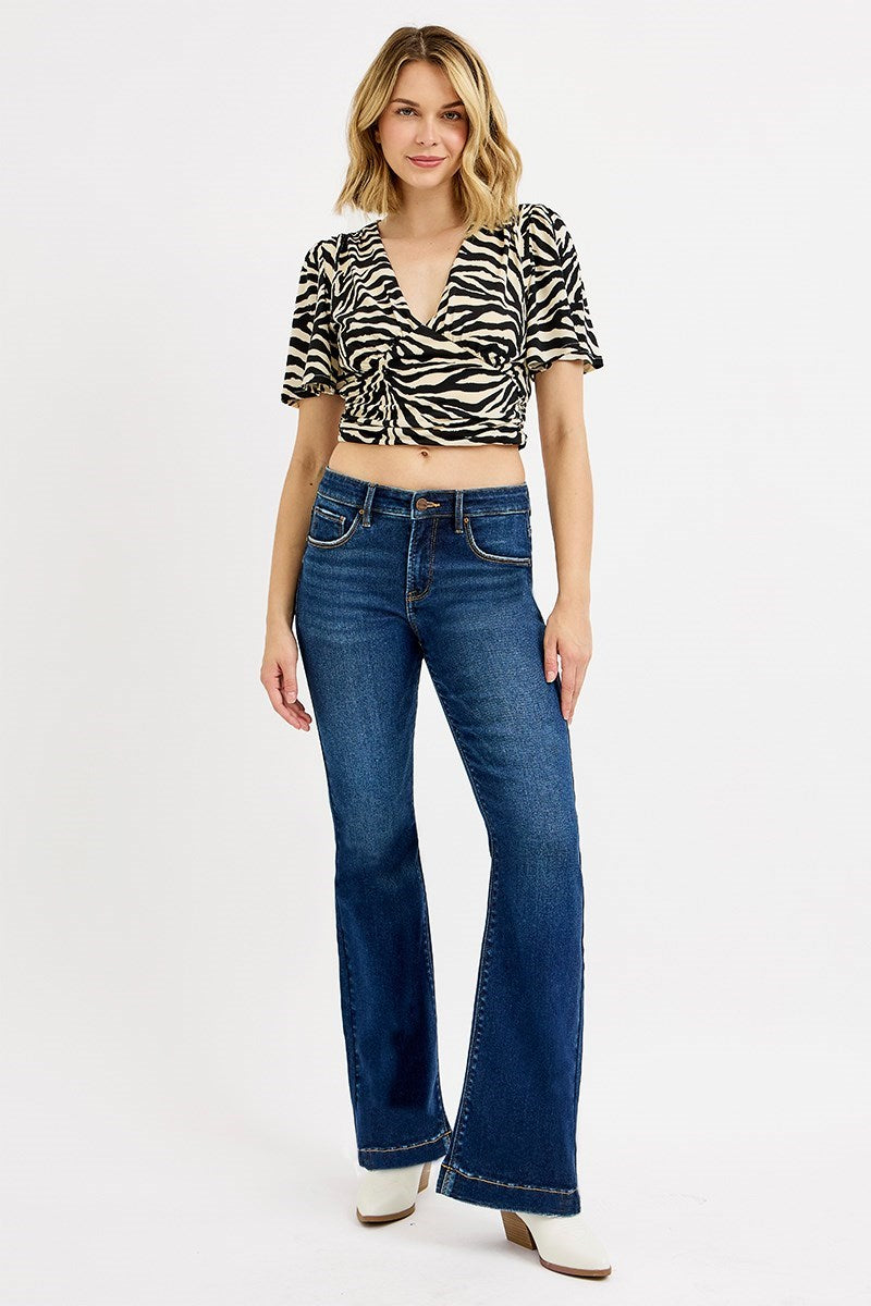 Dark Tummy Tuck Flare Jeans