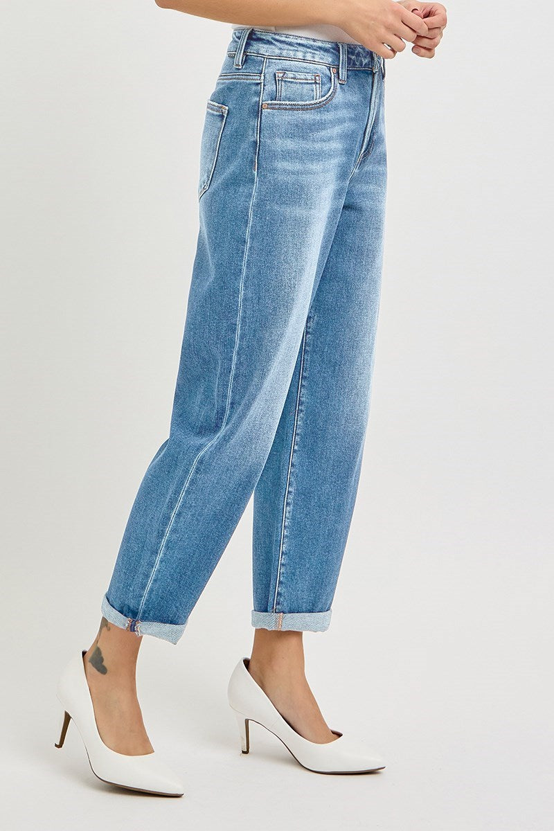 Medium Light High Rise Barrel Jeans