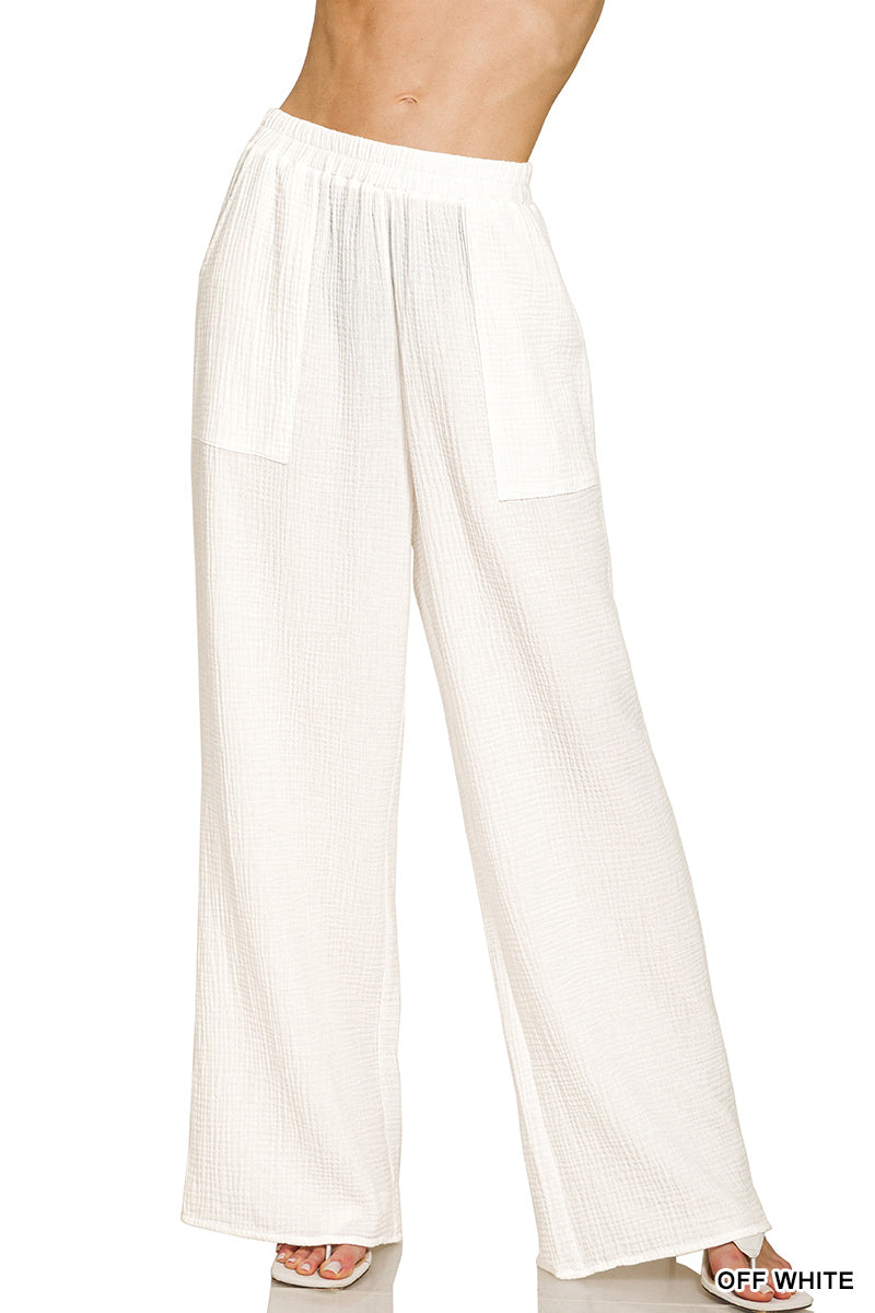 Gauze Wide Leg Lounge Pants