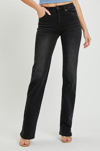 Black High Waist Wide Leg Jeans