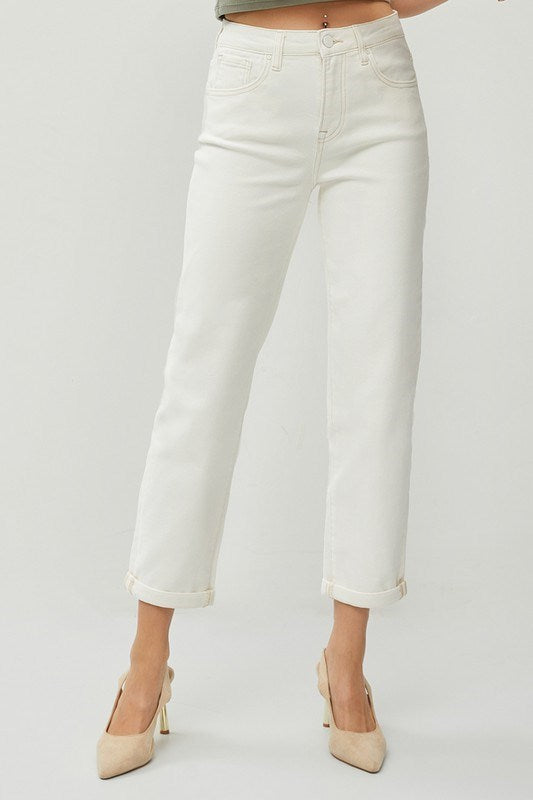 Cream High Rise Boyfriend Jeans