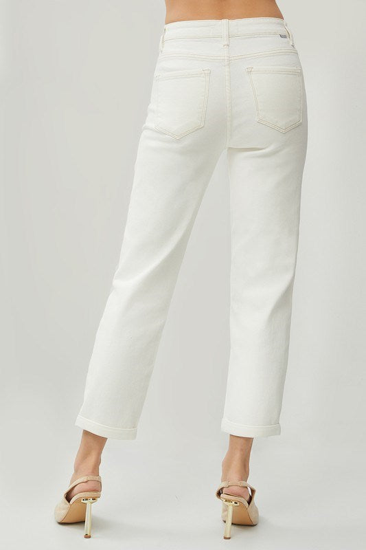 Cream High Rise Boyfriend Jeans