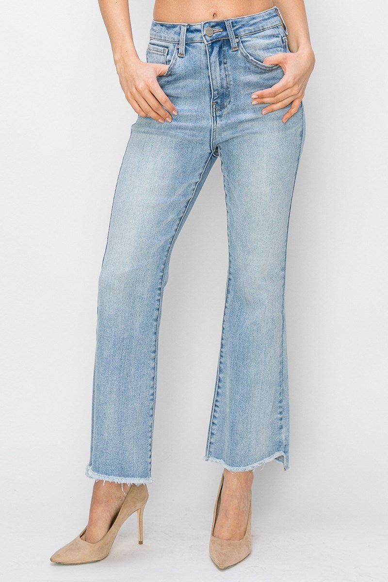 High Rise Light Ankle Crop Jeans