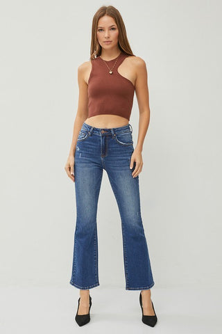 Mid-Rise Black Flare Jeans