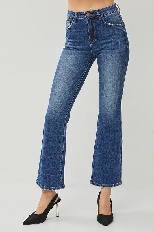 Dark High-Rise Kick Flare Jeans