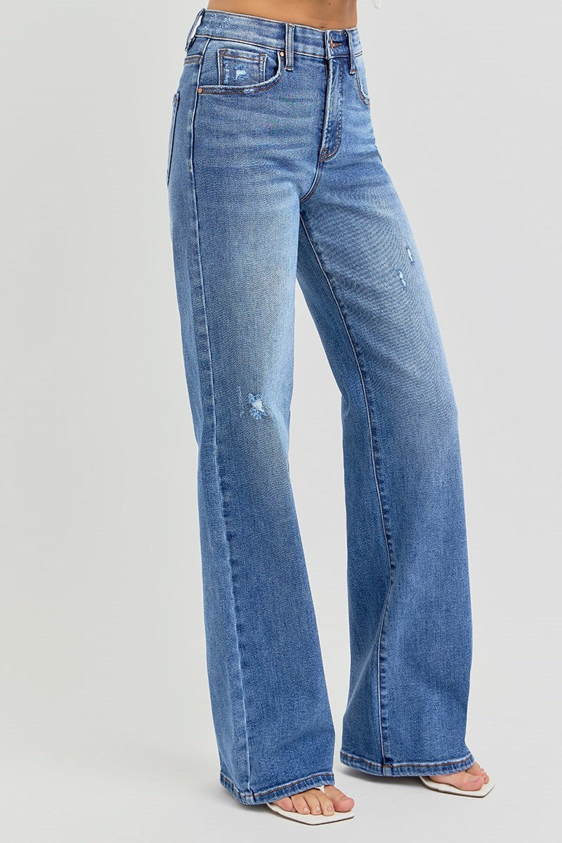 Medium Blue Straight Tummy Tuck Denim