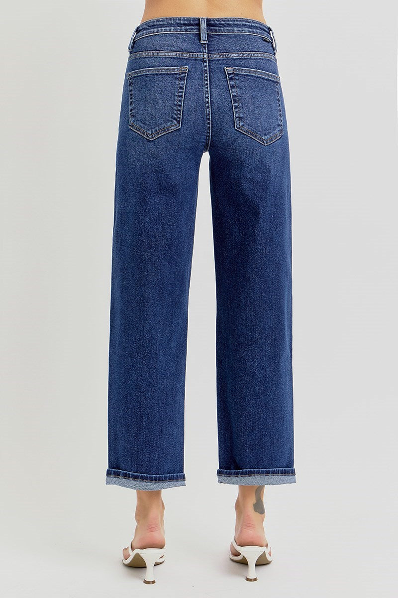 High-Rise Cuff Boyfriend Jeans