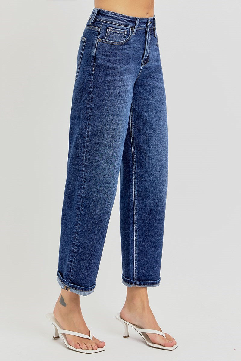 High-Rise Cuff Boyfriend Jeans