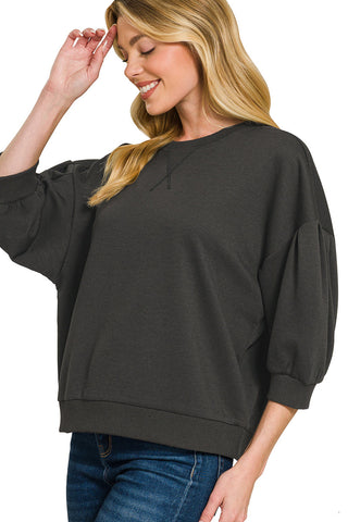 Dolman Sleeve Scoop Neck Top