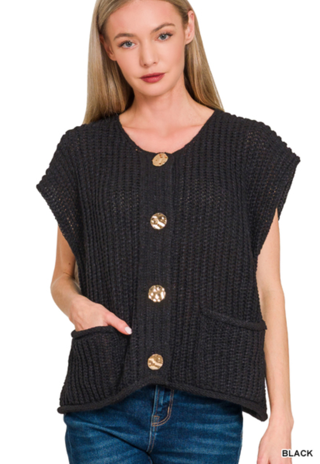 Gold Button Sweater Vest