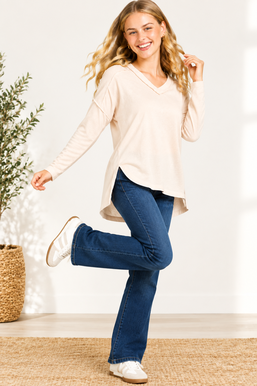 Soft Brushed Oatmeal Top
