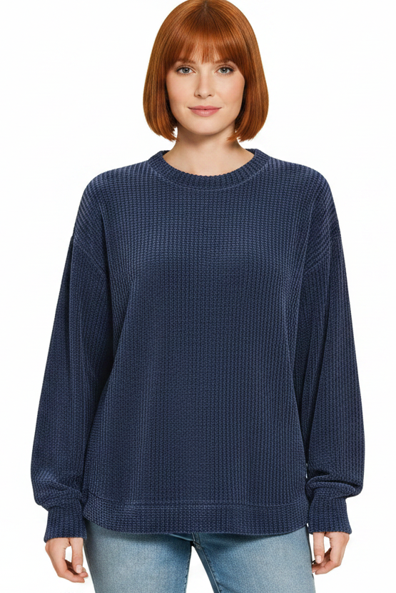 Curve Hem Chenille Sweater