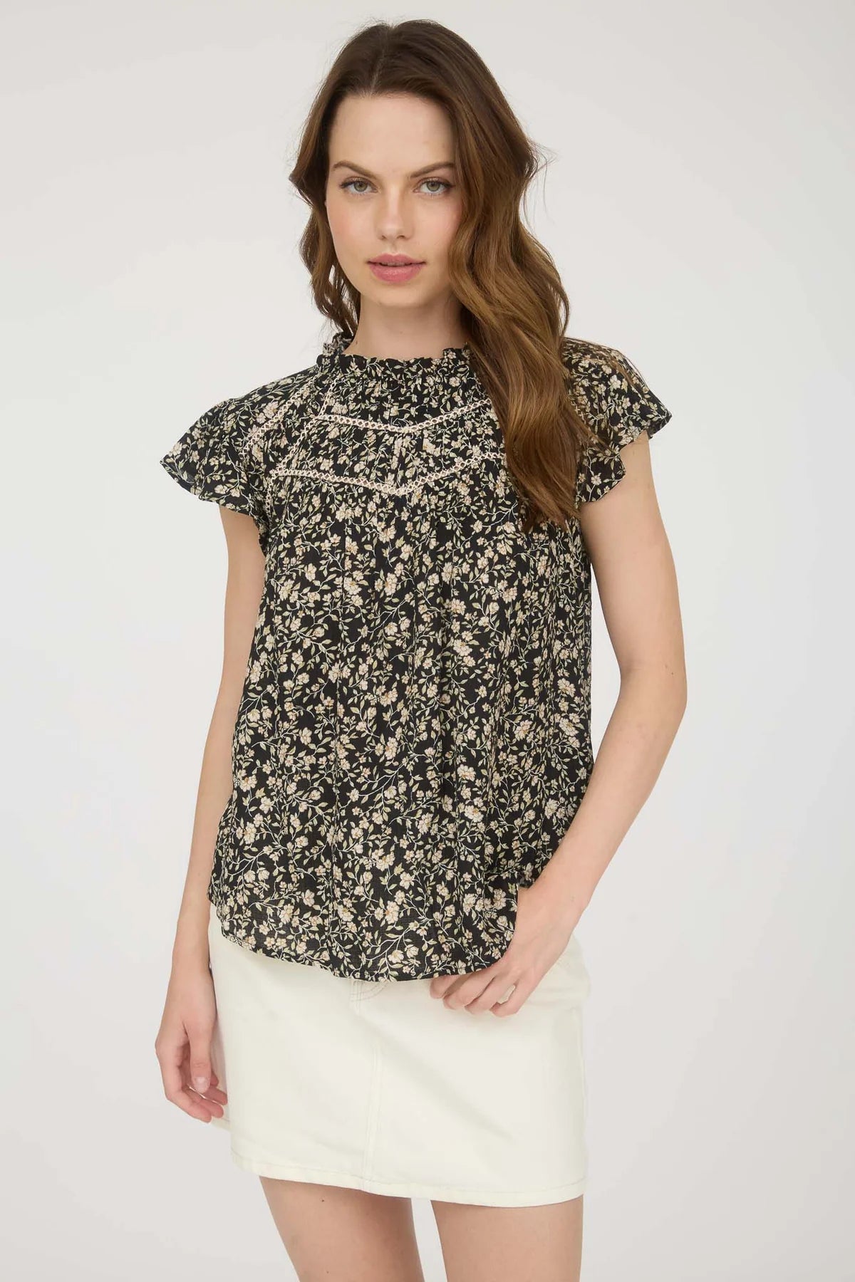 Floral Lace Detail Blouse