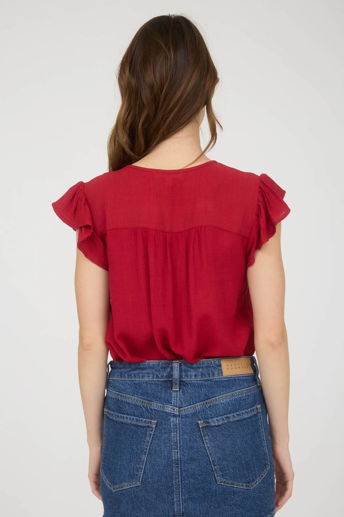 Red Lace Trim Top