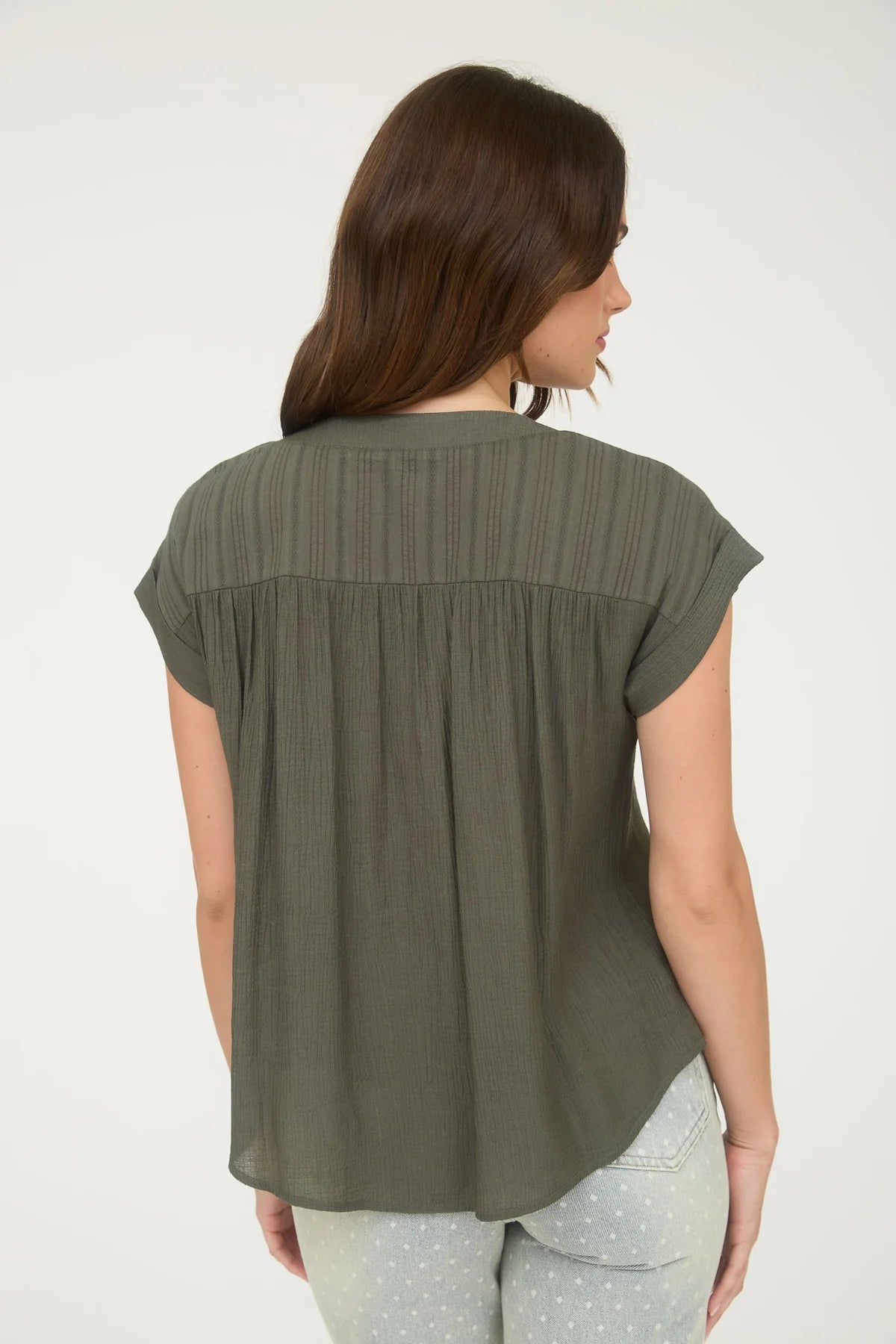 Gathered Button Blouse