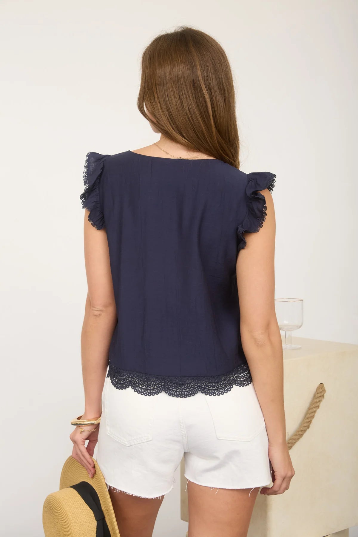 Embroidered Pintuck Blouse