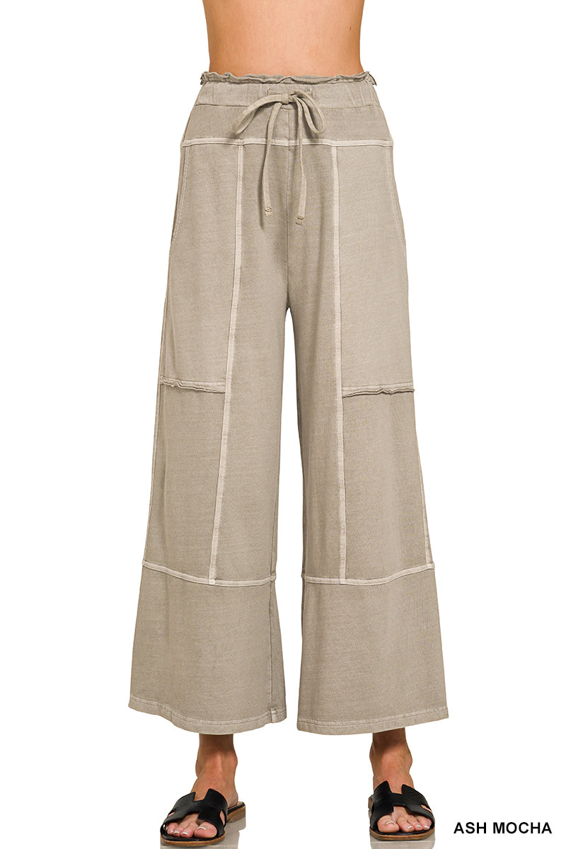 Terry Stone Wash Panel Pants