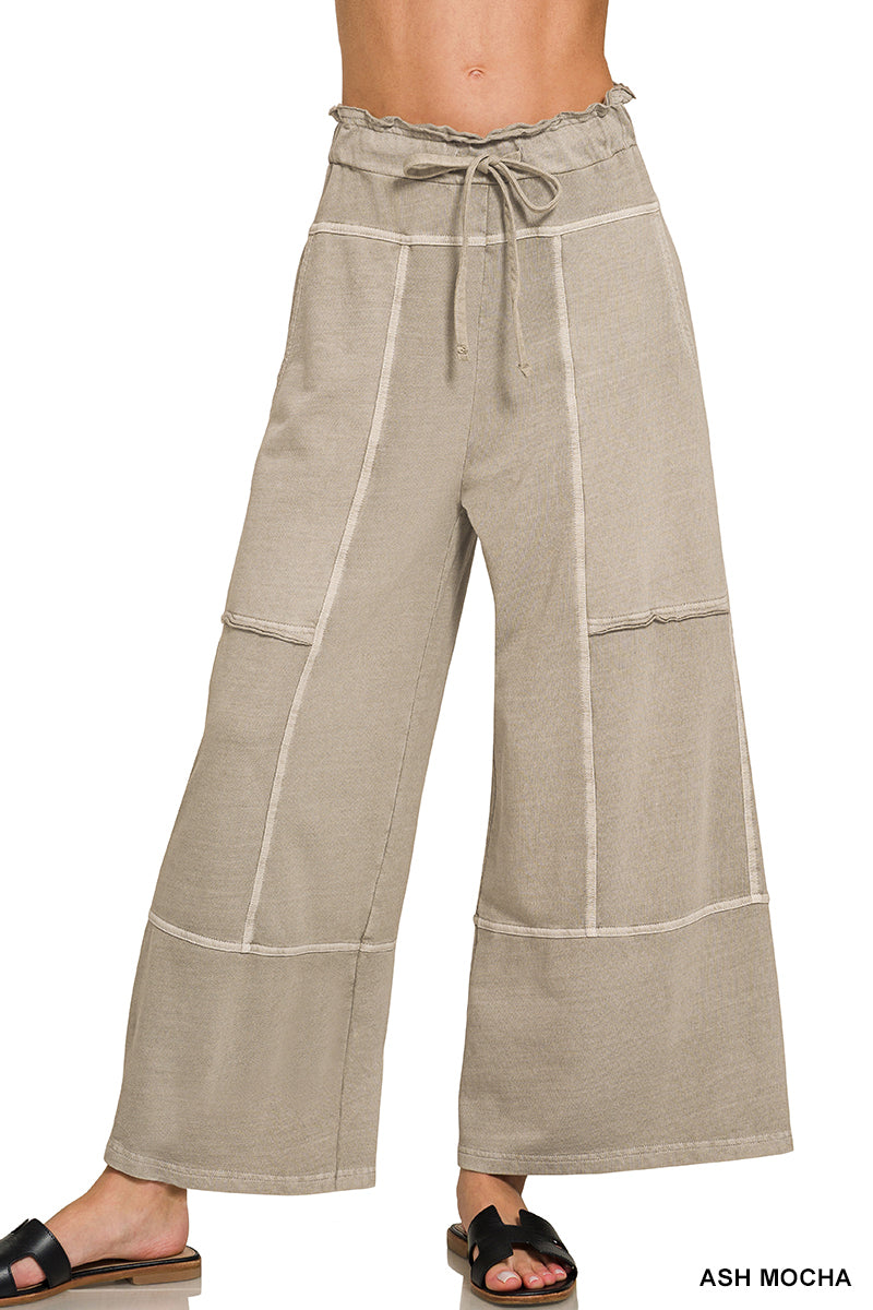 Terry Stone Wash Panel Pants