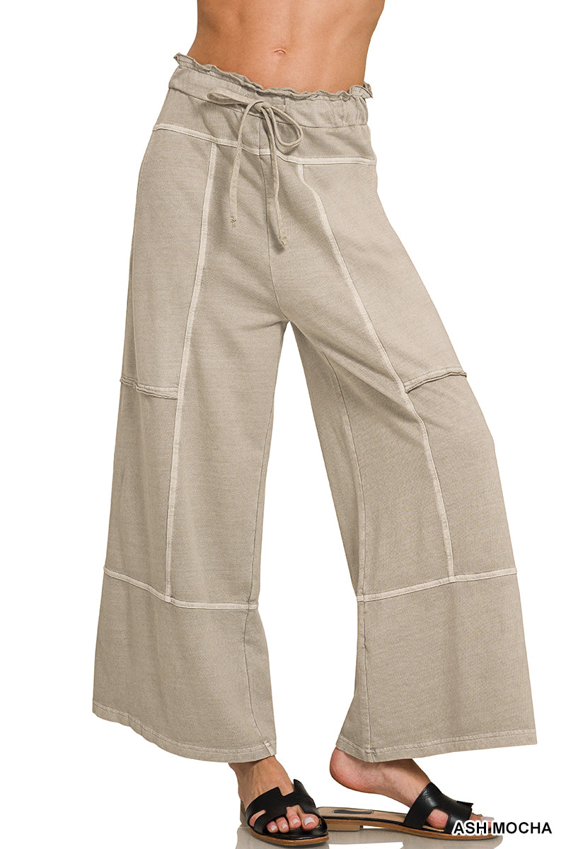Terry Stone Wash Panel Pants