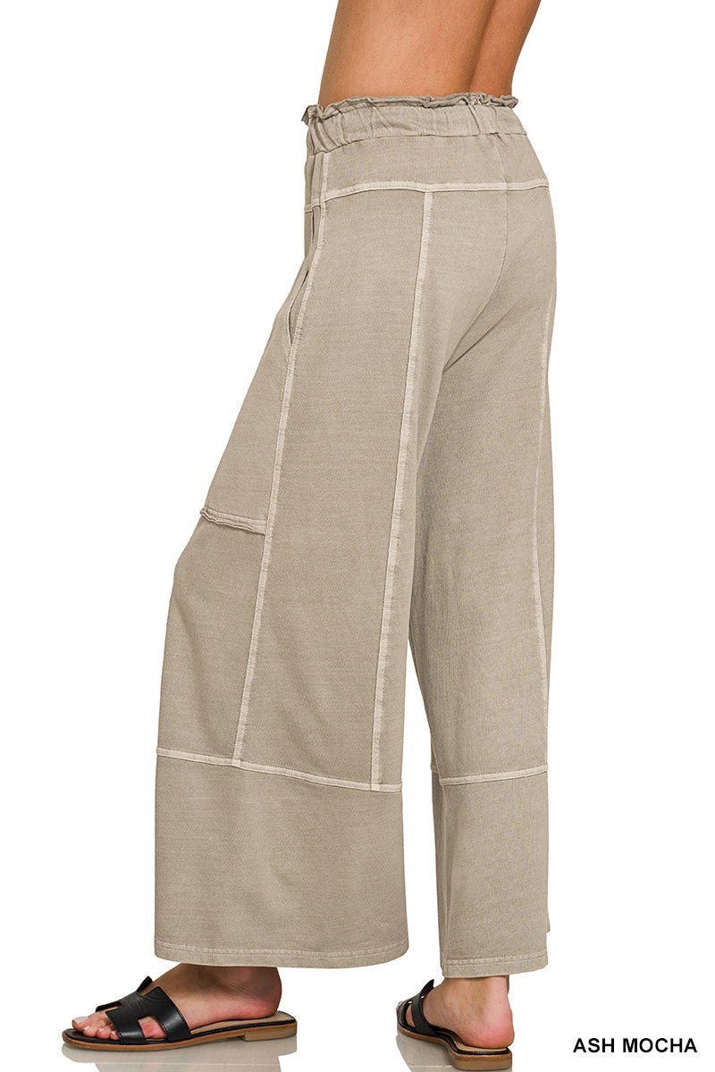 Terry Stone Wash Panel Pants