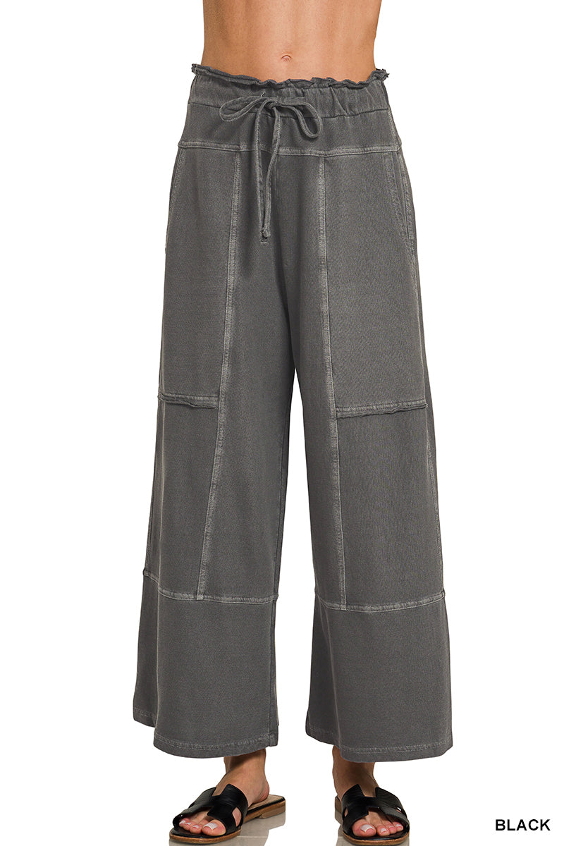 Terry Stone Wash Panel Pants