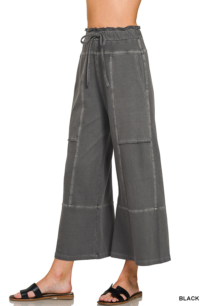 Terry Stone Wash Panel Pants