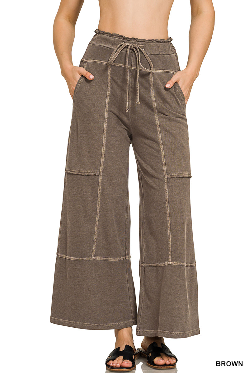 Terry Stone Wash Panel Pants