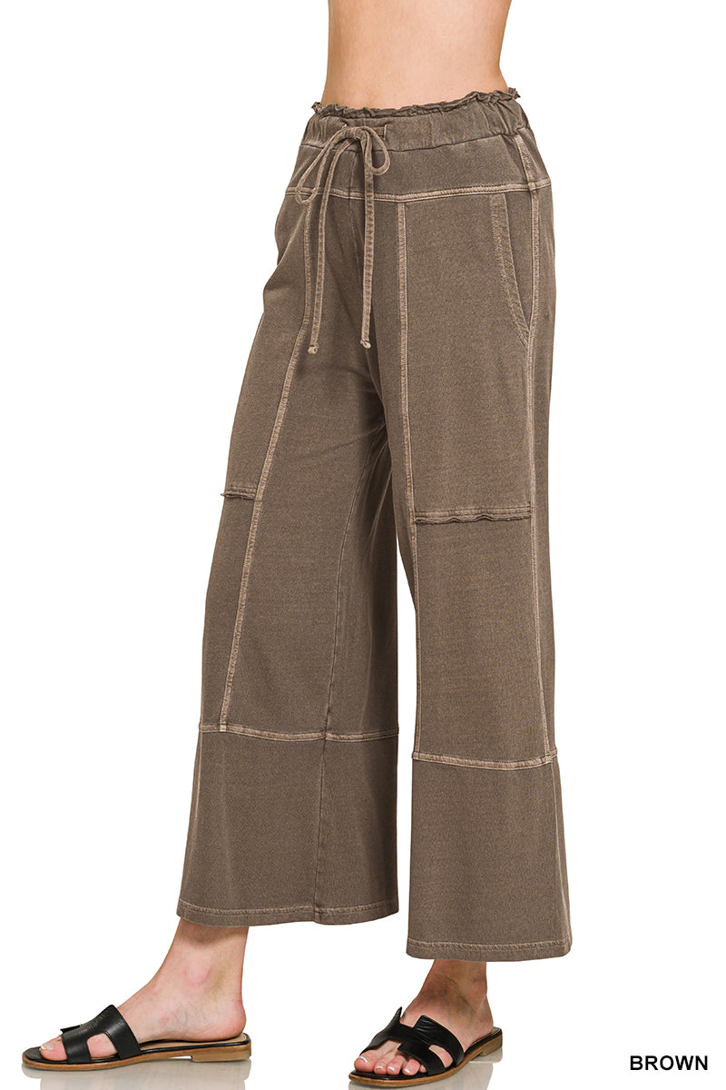 Terry Stone Wash Panel Pants