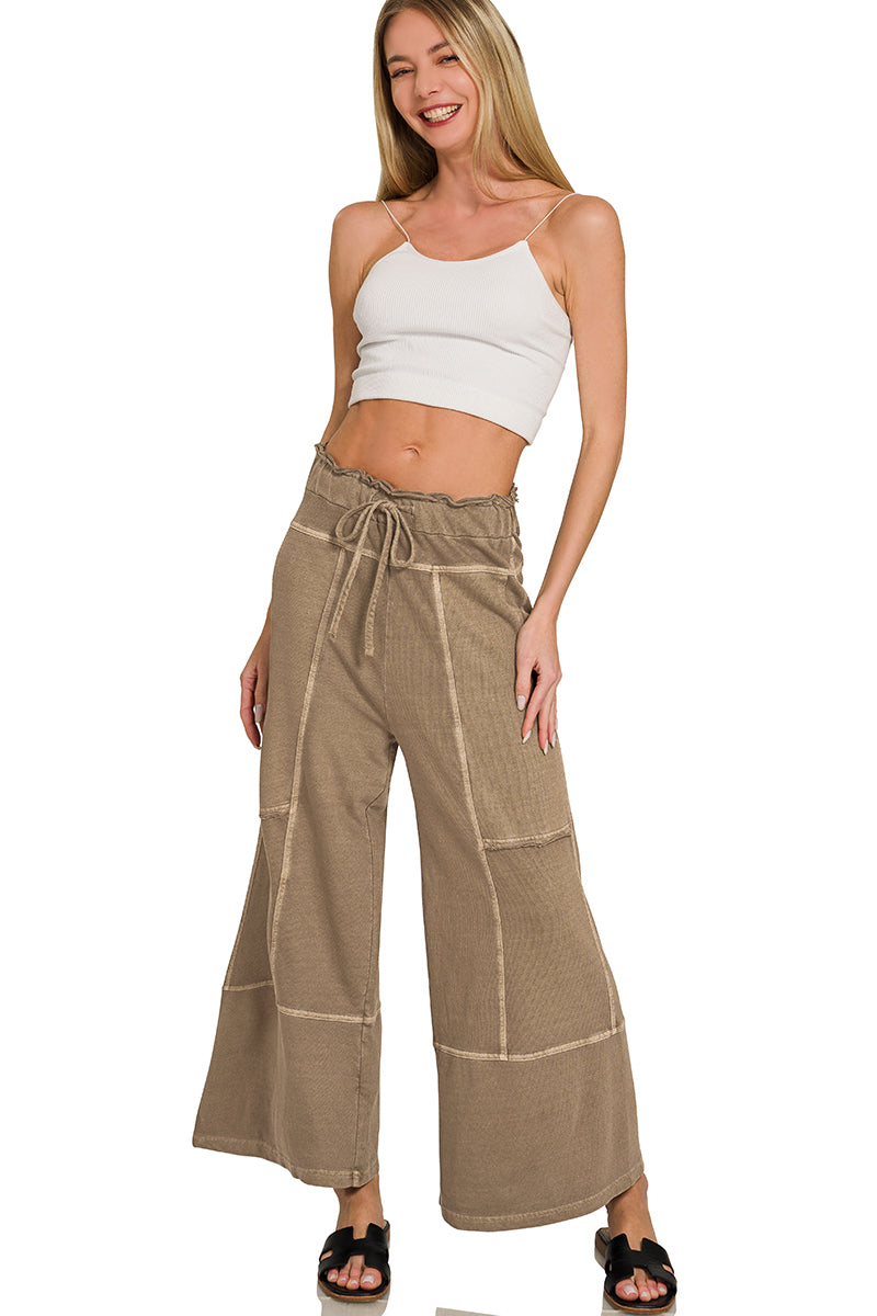 Terry Stone Wash Panel Pants