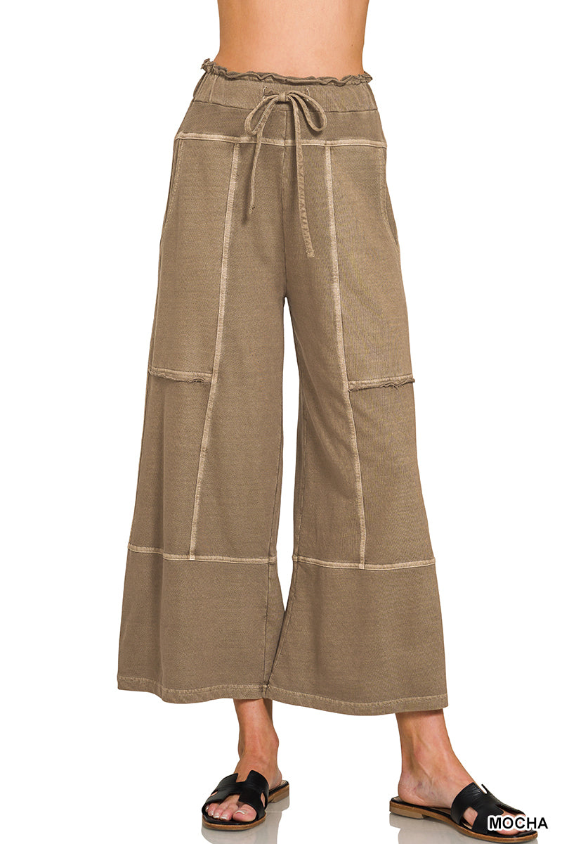 Terry Stone Wash Panel Pants