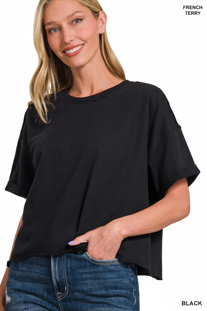 Cotton Crop Oversized Top