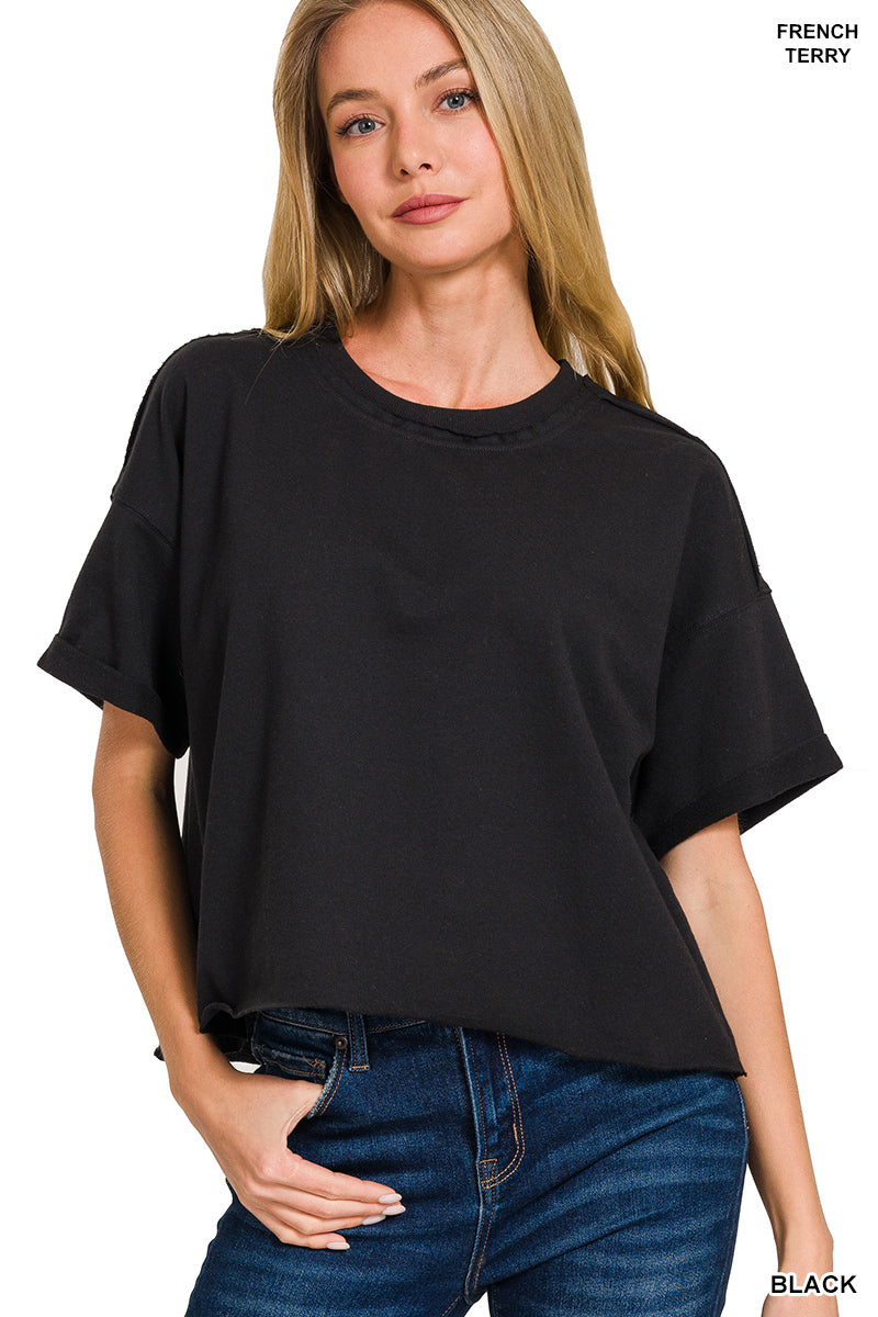 Cotton Crop Oversized Top