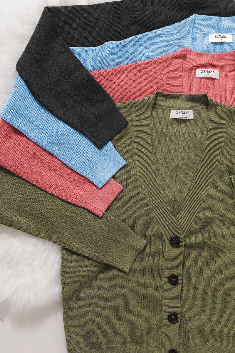 Waffle Button Grandpa Cardi