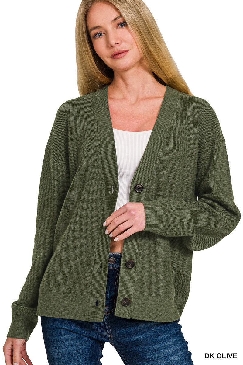 Waffle Button Grandpa Cardi