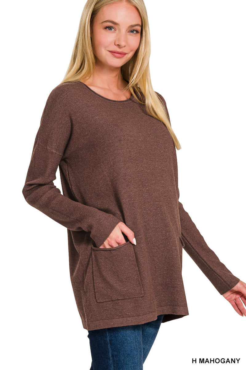 Double Pocket Tunic Sweater