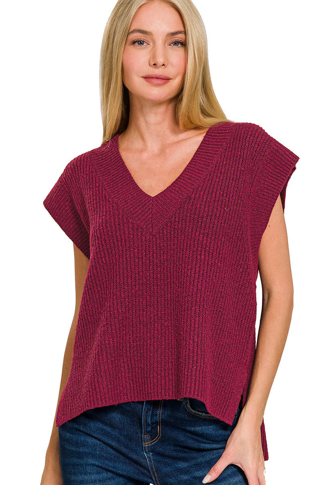 Merlot V-neck Sweater Vest