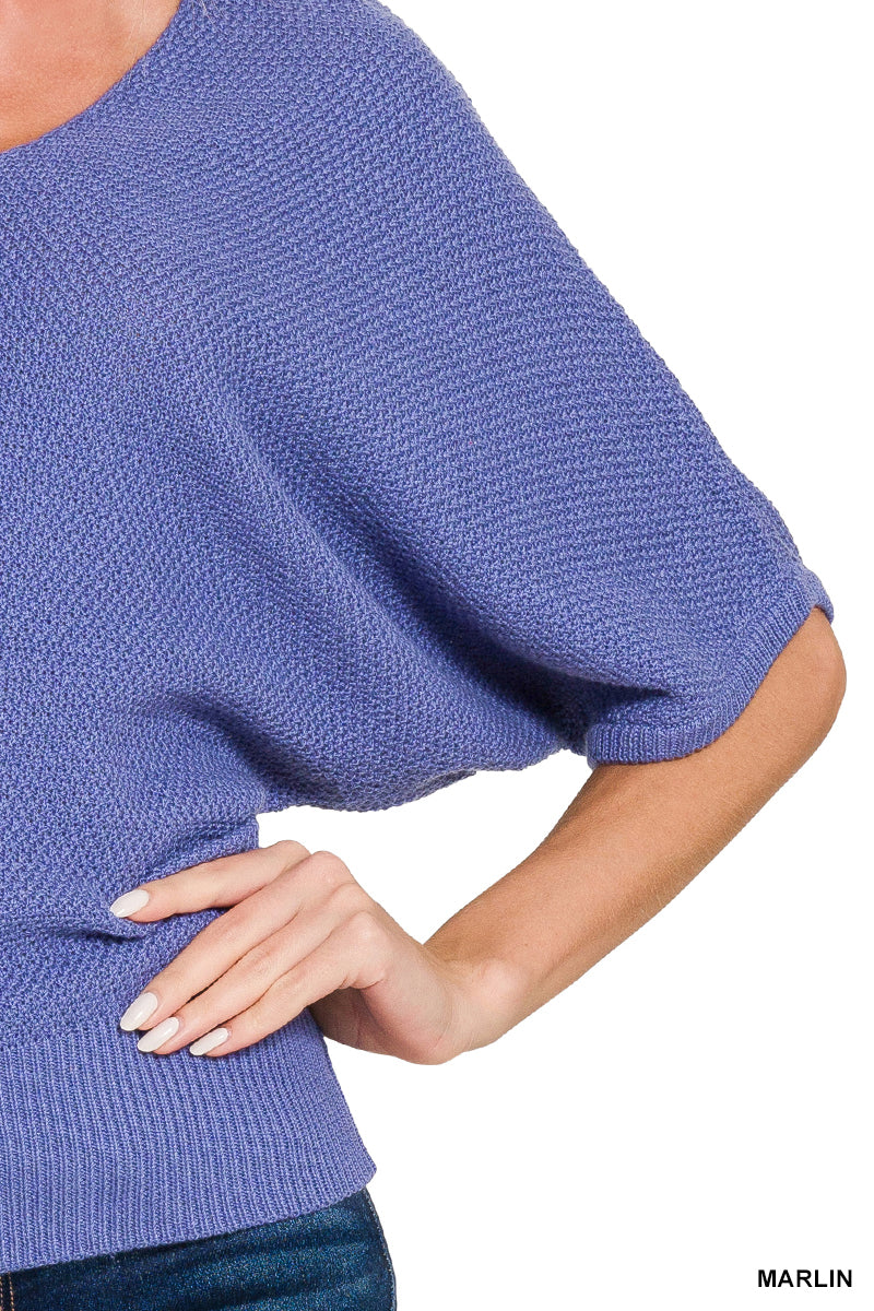 Royal Dolman Sleeve Knit Top