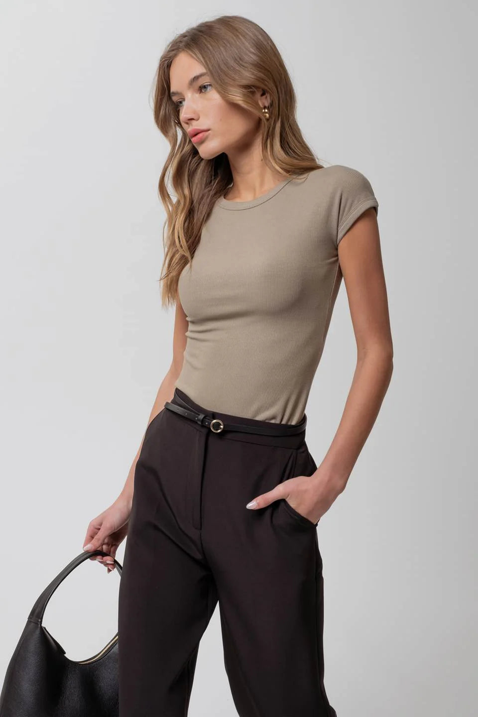 High Waist Straight Leg Trousers