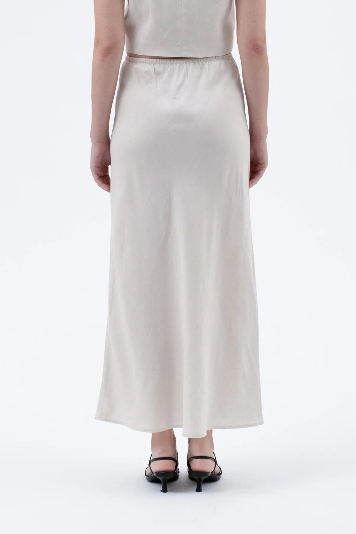 Oatmeal Linen Maxi Skirt