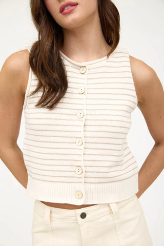 Oatmeal Knit V-Neck Top