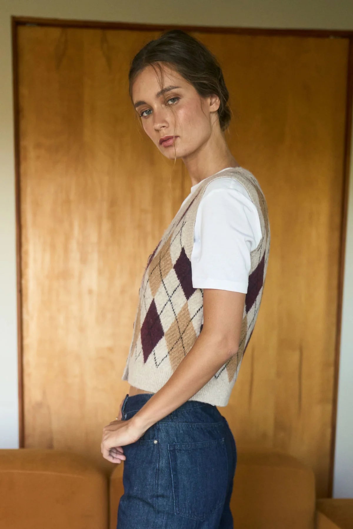 Argyle Button Sweater Vest