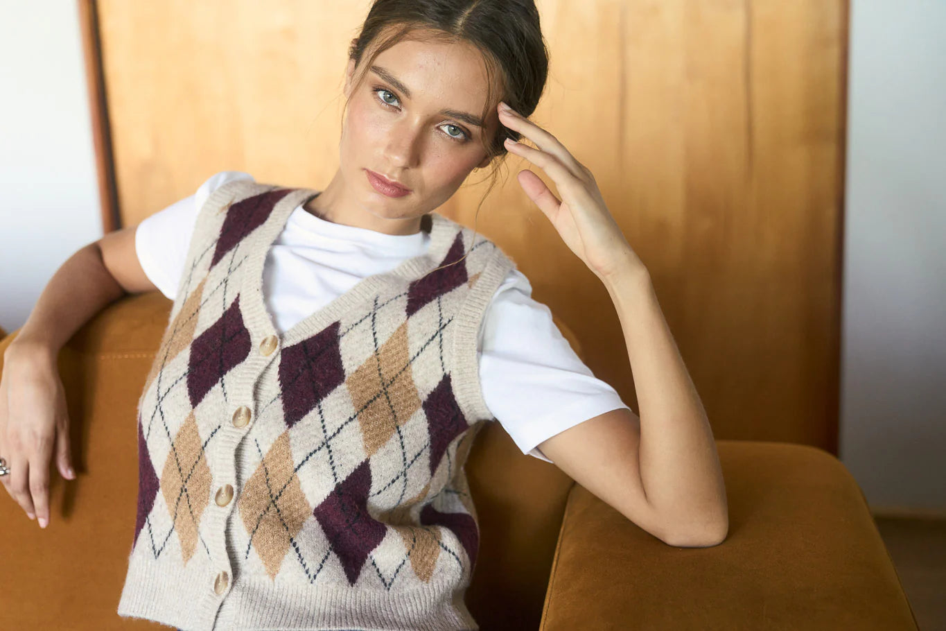 Argyle Button Sweater Vest