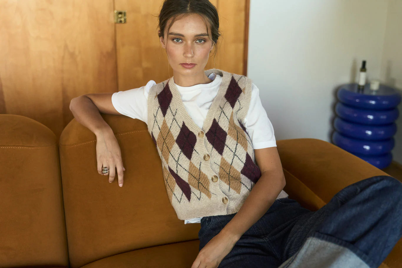 Argyle Button Sweater Vest