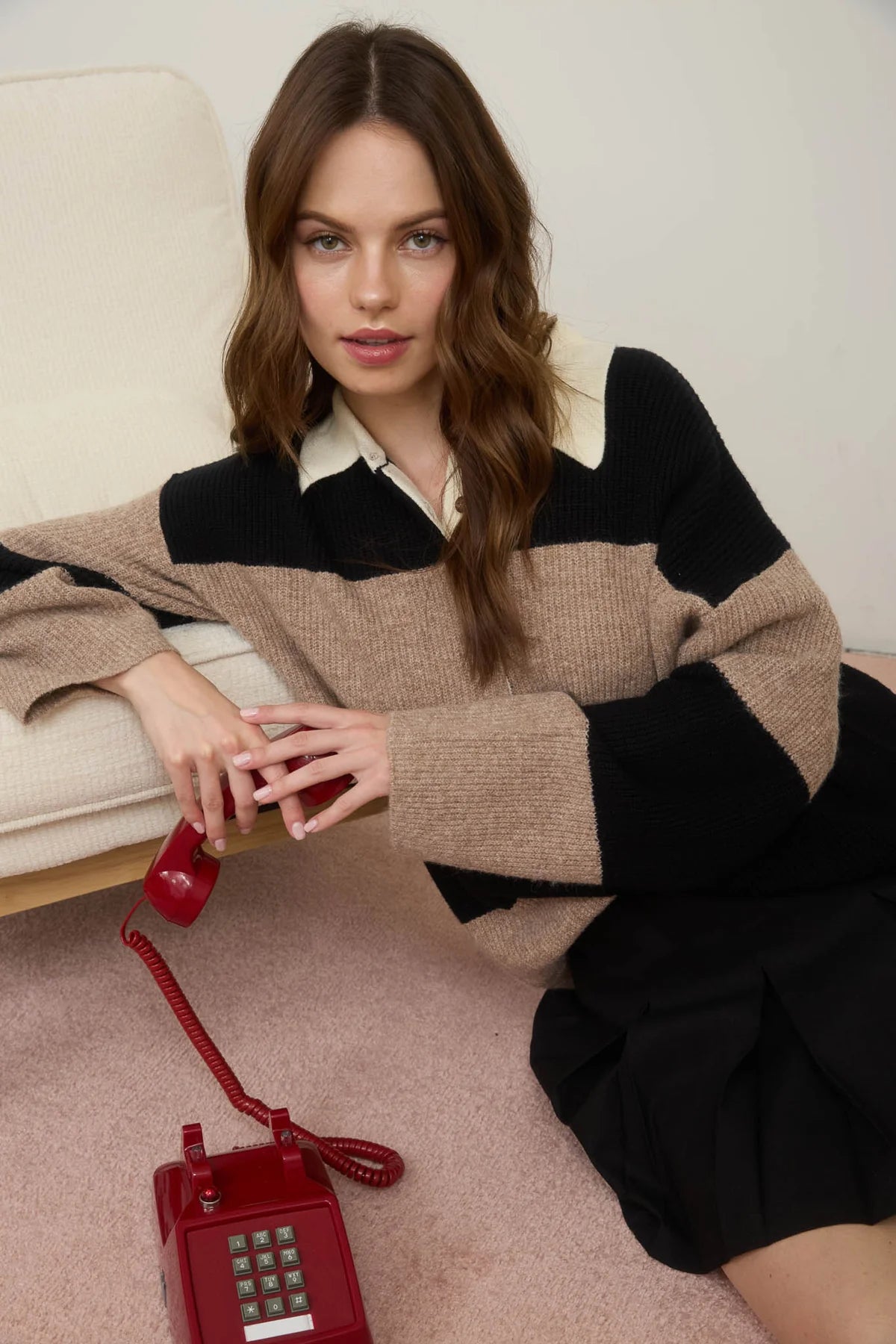 Wide Stripe Polo Rugby Sweater
