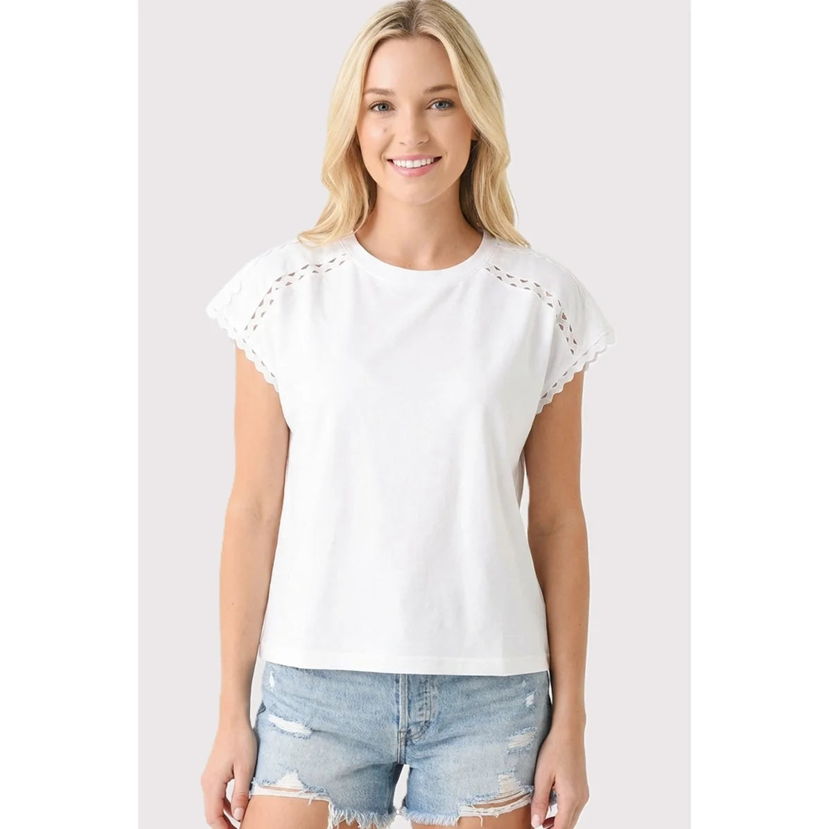 White Ric Rac Trim Blouse