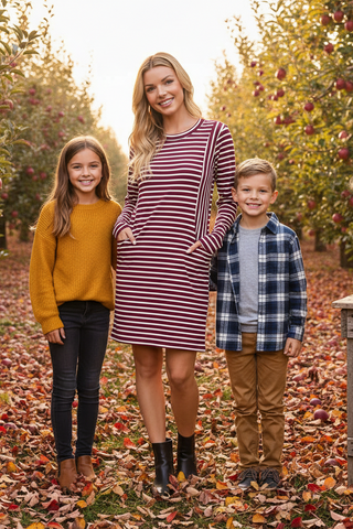 Henley Stripe Hooded Pullover