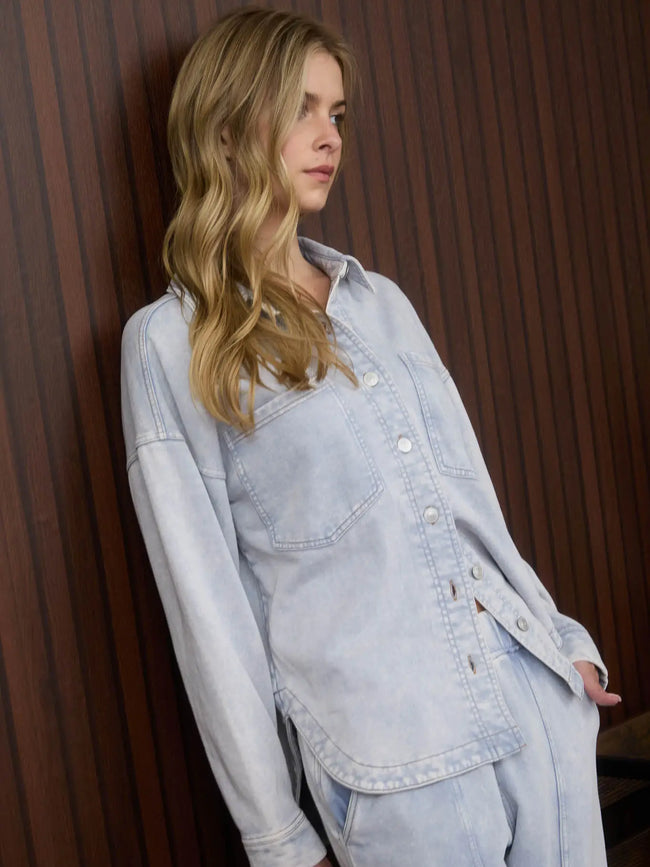 Terry Washed Chambray Shacket