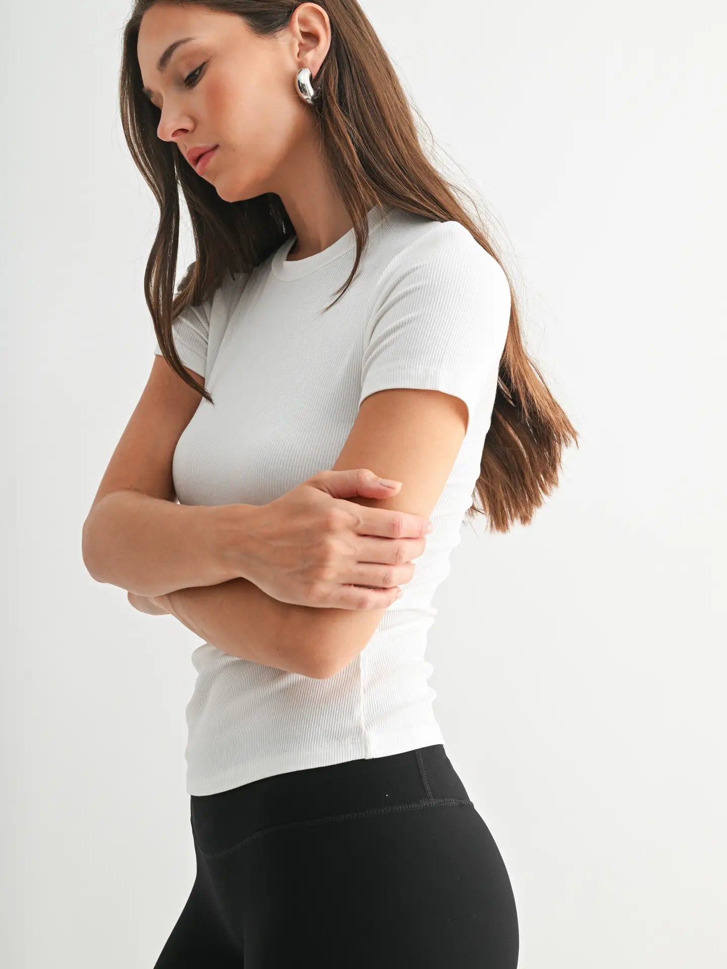High Neck Micro Ribbed Baby Tee