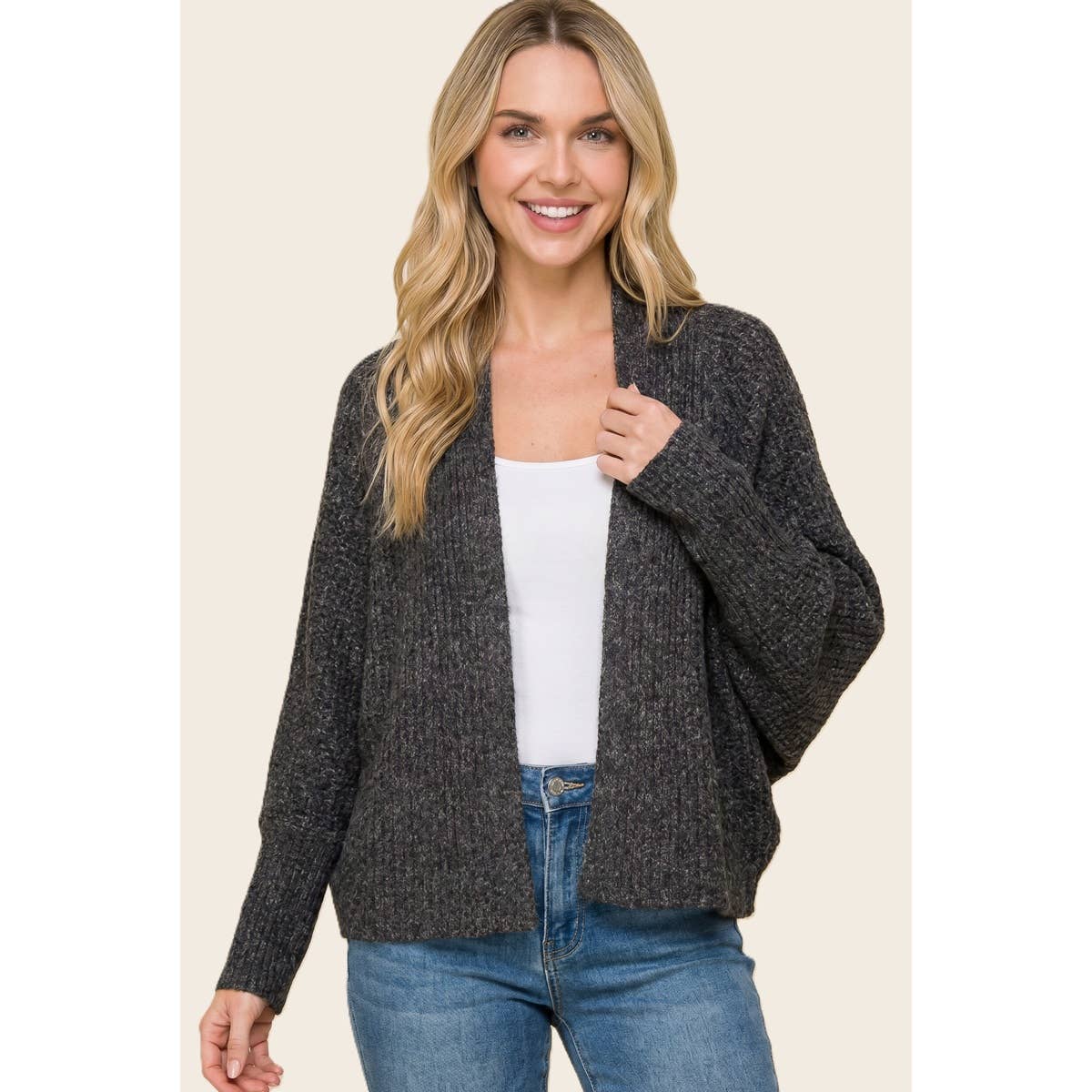 Waffle Weave Dolman Cardigan