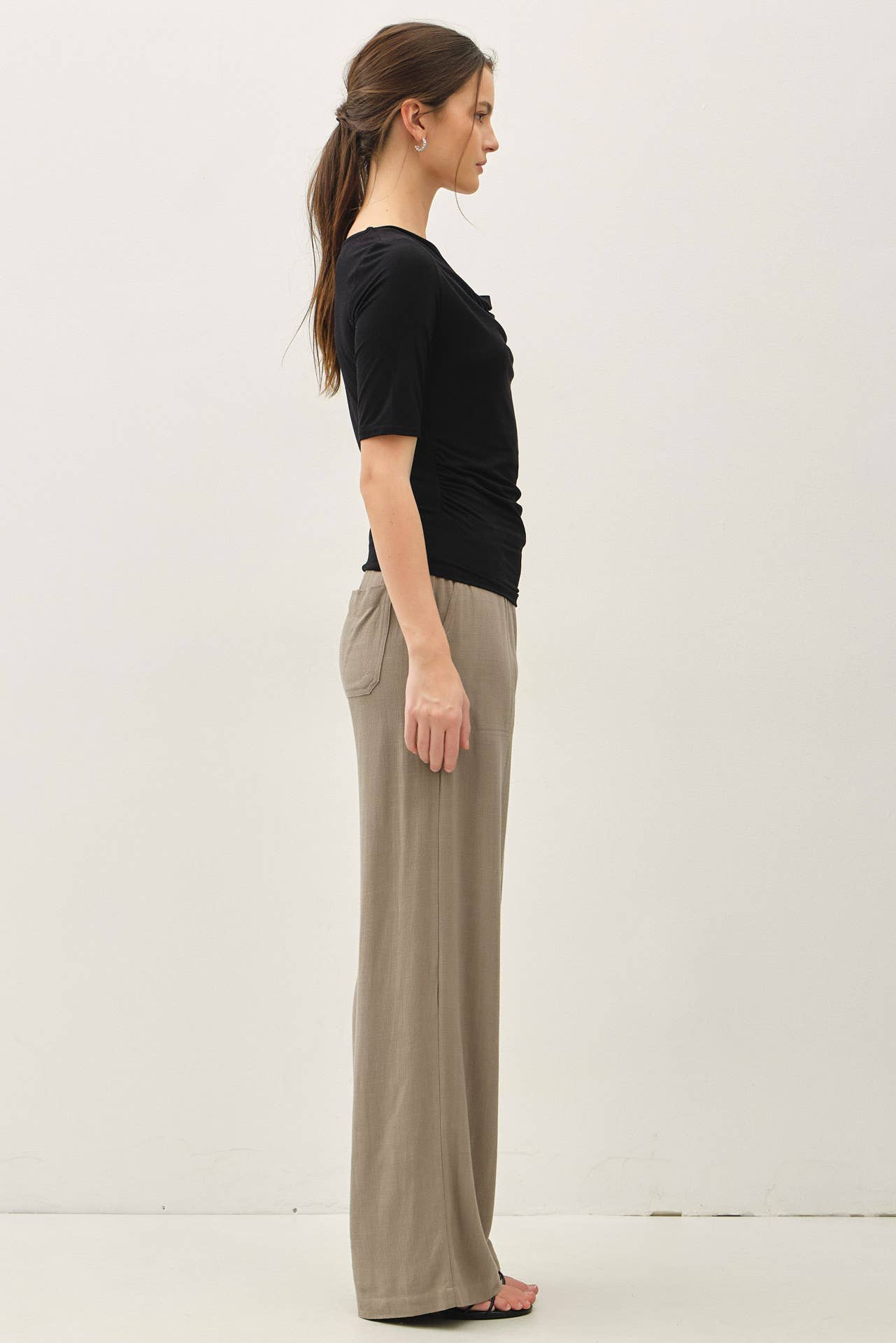 Soft Core Cowel Neck 3/4 Sleeve Top